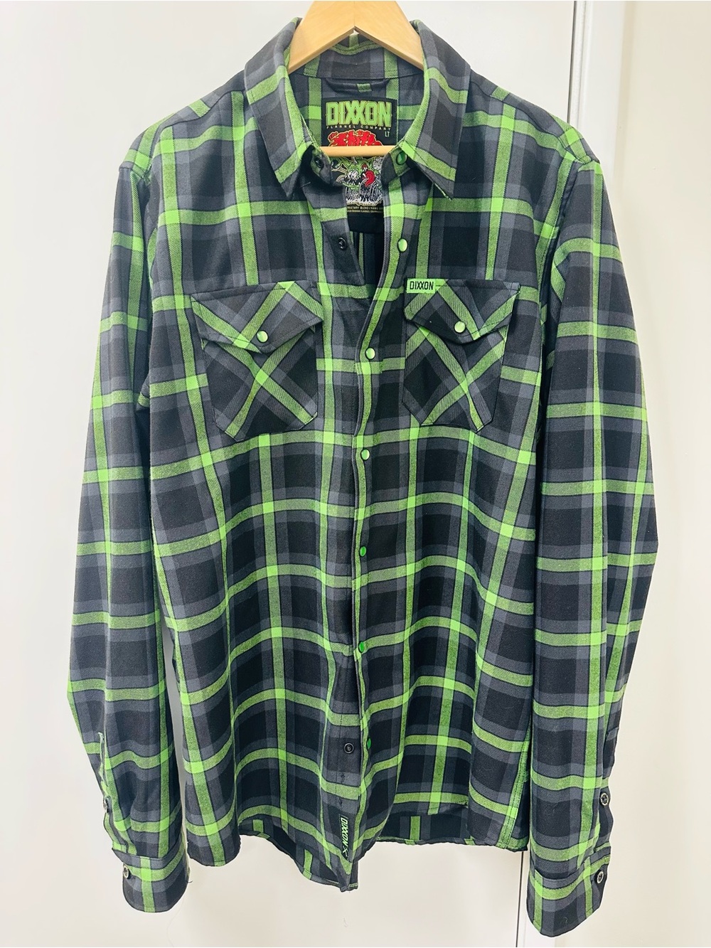 DIXXON Black and Green Plaid Button-Down Shirt